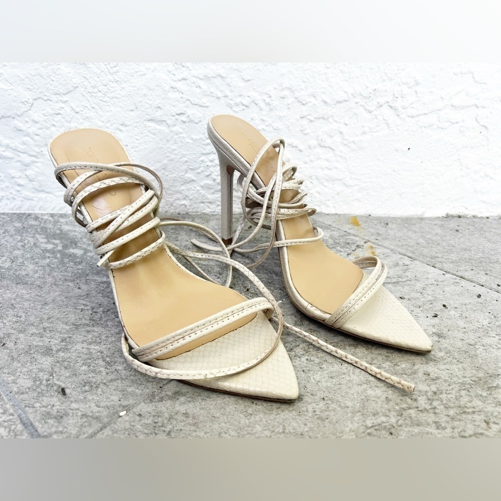 Tony Bianco Millie Lace Up stiletto High Heel Open Pointed Toe Shoes Womens 6 - Picture 7 of 10
